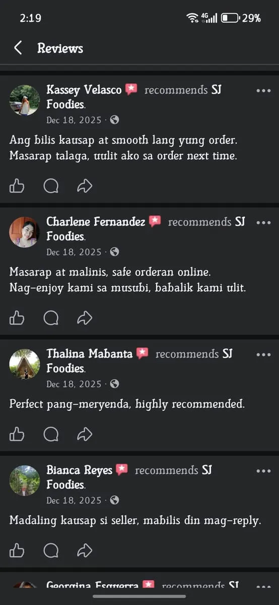SJ Foodies 5-star customer review on Facebook